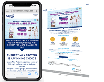 Abbott Ensure Powered by Protein Sweepstakes web