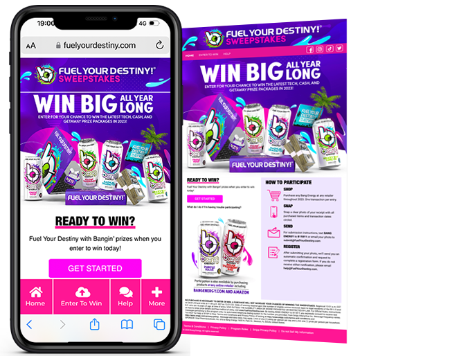 Bang Energy Fuel Your Destiny Annual Sweeps web