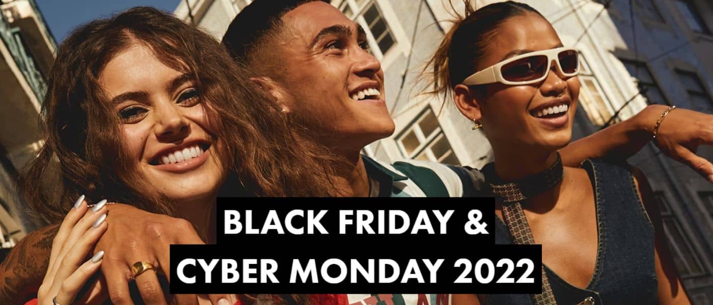 Poster of three fashionable young people advertising ASOS' Black Friday deals