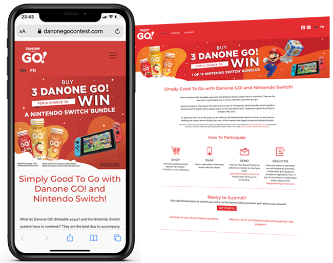 Danone GO Nintendo Promotion web