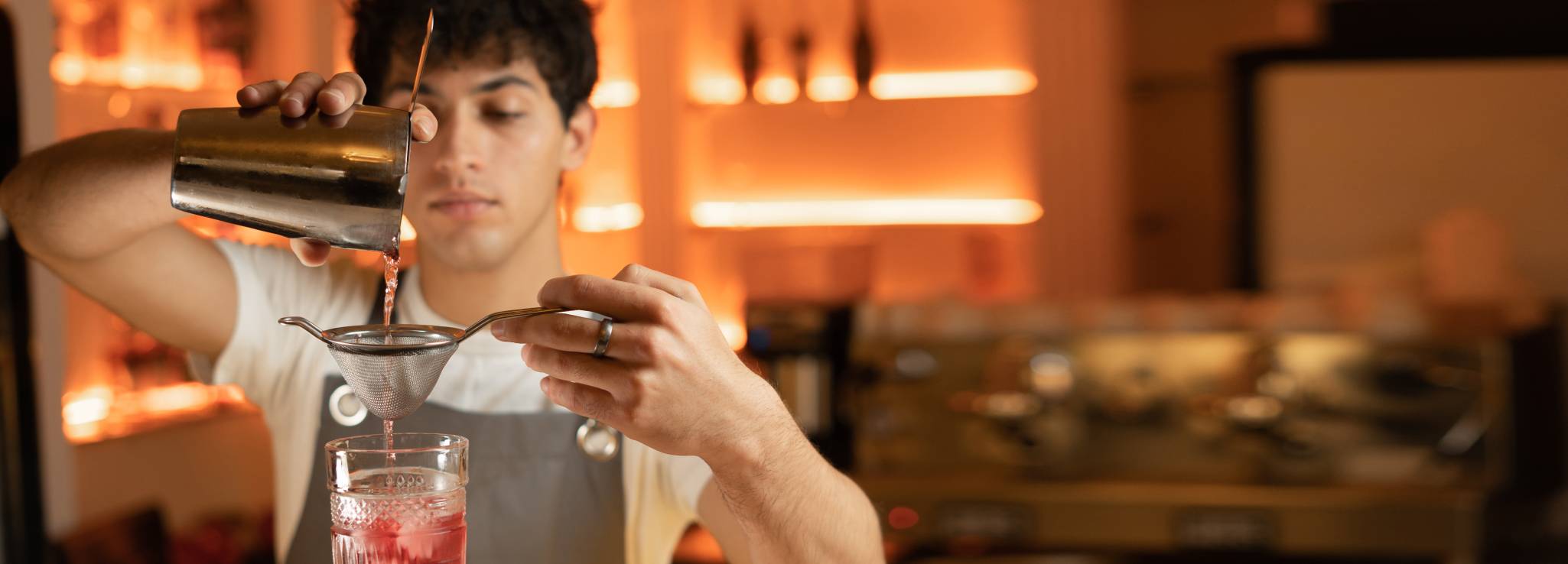 Man mixing drink