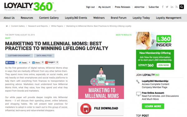 Millenial Moms Loyalty 360