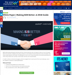 Making B2B Better: A 2018 Guide - A Snipp White Paper on The Wise Marketer