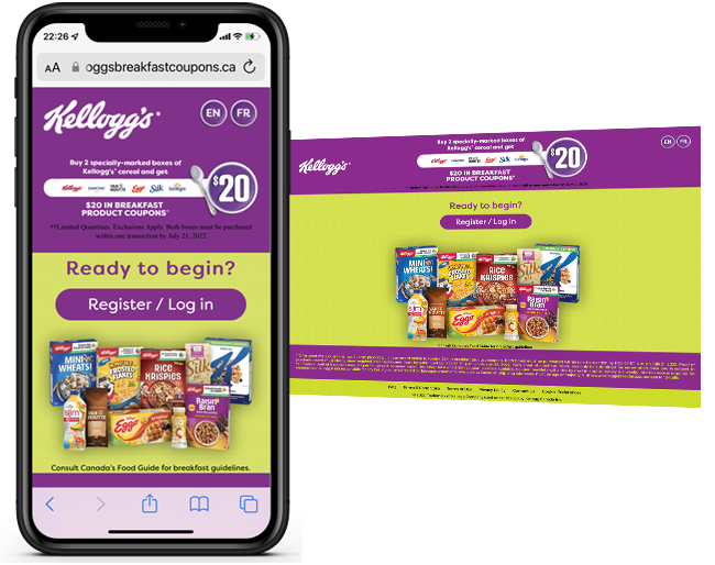 Kelloggs - CA 3 Breakfast Coupon Promotion web