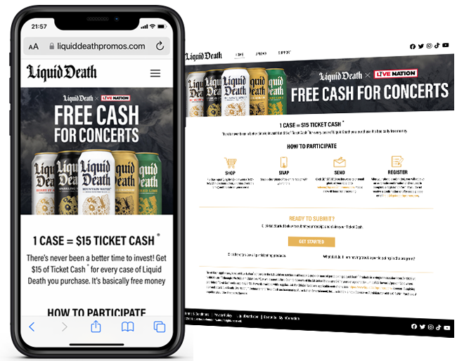 Liquid Death & Live Nation Concert Cash web