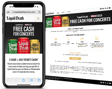 Liquid Death Live Nation 2023 web