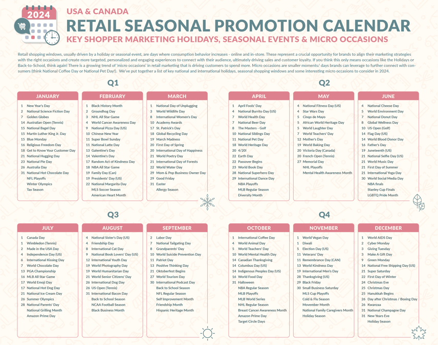 Snipp 2024 Retail Promotion Event Calendar