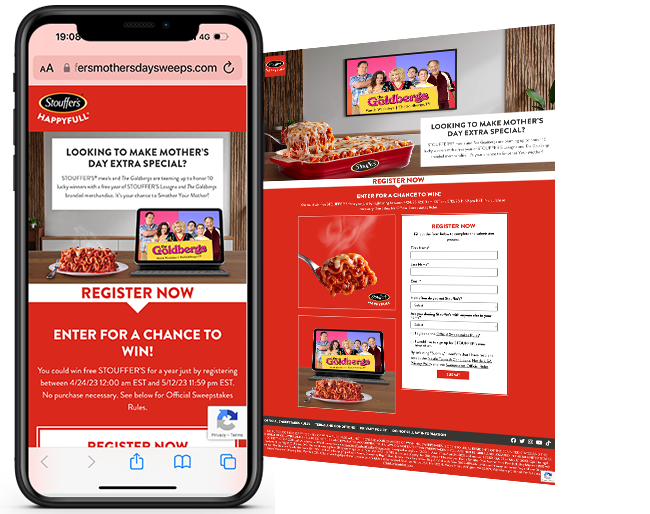 Stouffer’s Mother’s Day – Goldbergs Sweepstakes web