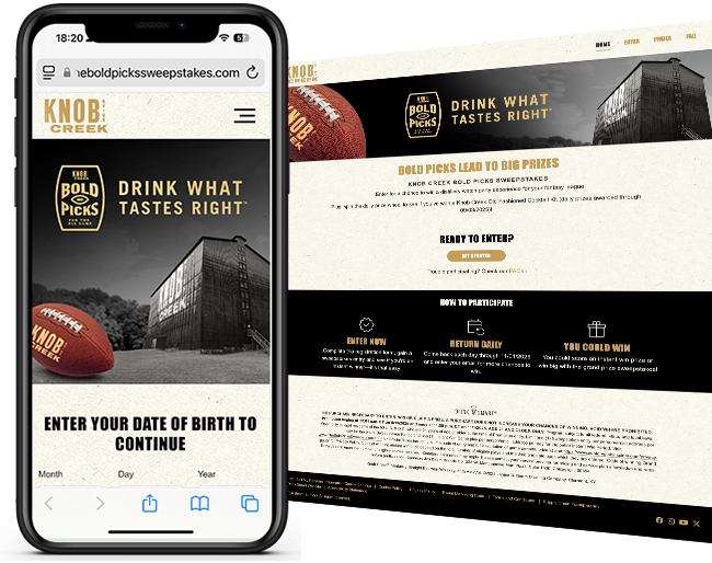Suntory Knob Creek Bold Pick Sweepstakes & Instant Win Q3 2025