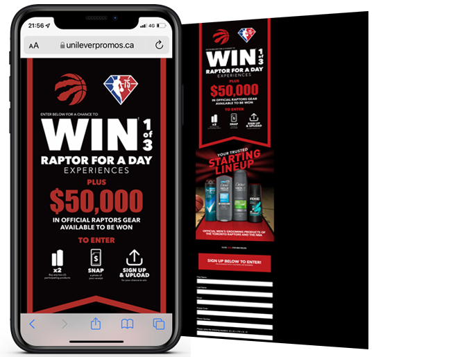 Unilever Canada Inc. Your Trusted Starting Lineup Contest web