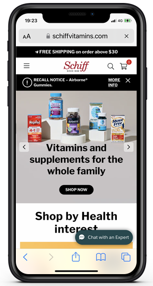 Reckitt Benckiser RB  Schiff Vitamins Loyalty phone